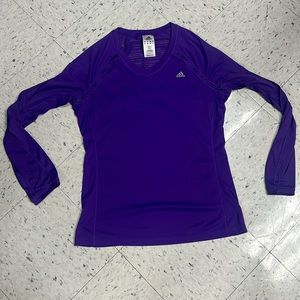 Purple long sleeve adidas workout top